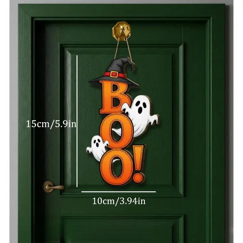 1Pcs Halloween Gate Sign Halloween  Wooden Pendants Decor
