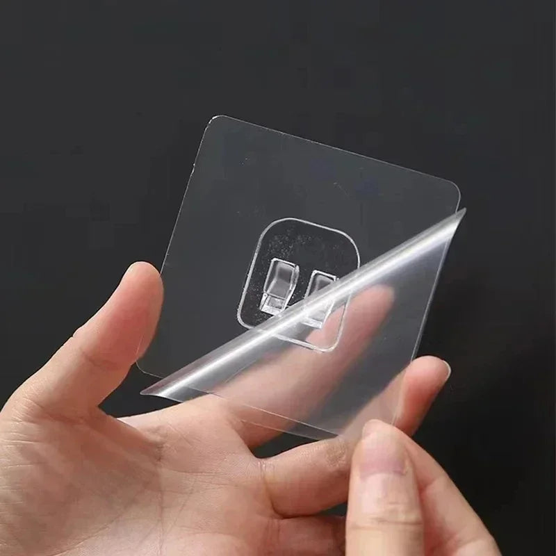 Seamless Adhesive Hooks Transparent Home Acrylic Strong Self Adhesive Hooks Bathroom Kitchen