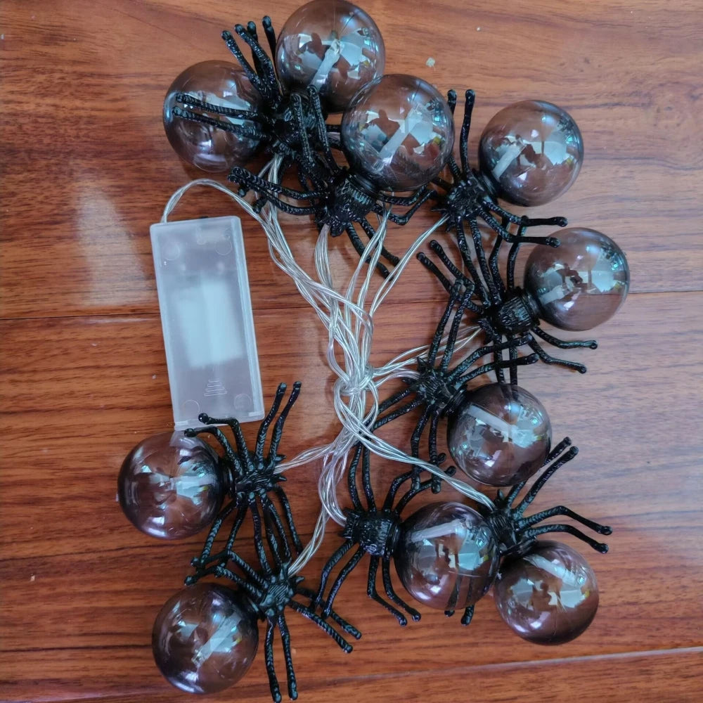 10LED Spider String Lights Halloween Decorations Battery Powered  Indoor Outdoor