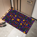 Mexican-style Flower Print Welcome Doormat Non-Slip Machine Washable Carpet