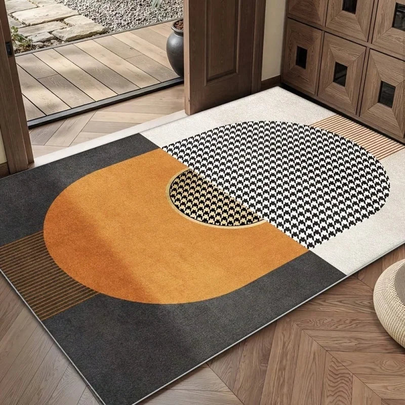 Square Felt Area Rug Non Slip Waterproof Front Door Entry Floor Carpet