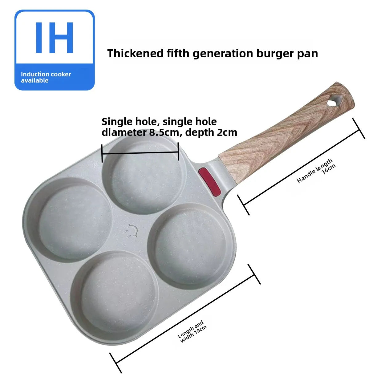 Best-selling Maifan stone four-hole non-stick frying pan