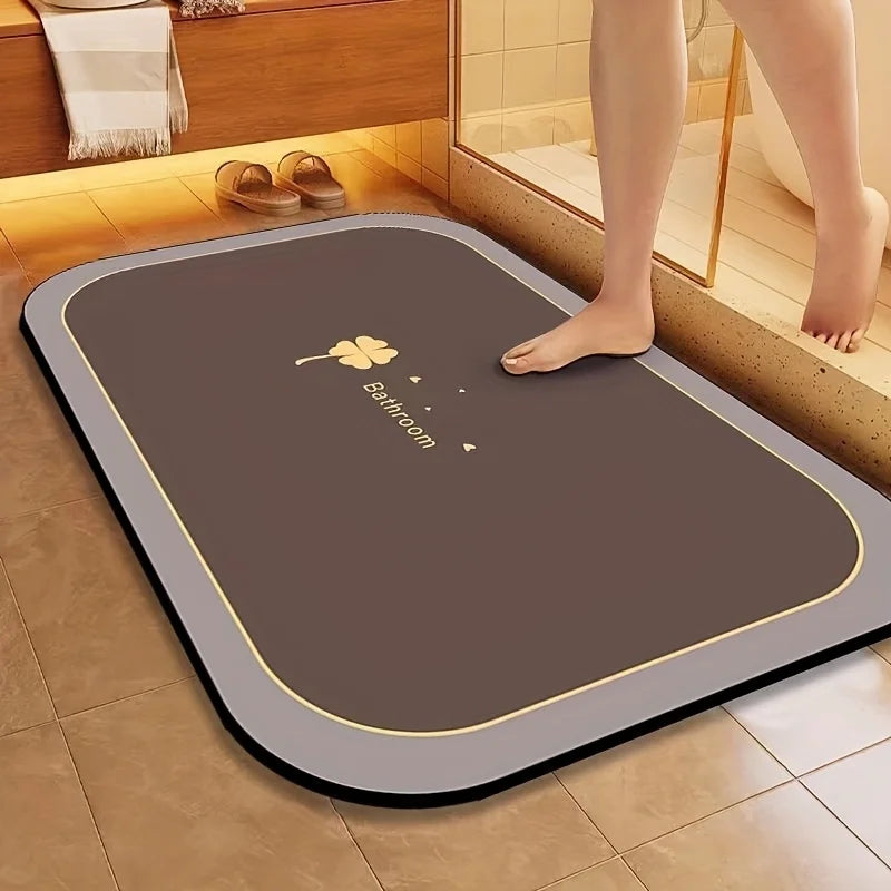 1pc Diatomite Bath Mat Quick Dry Super Absorbent Non-slip Floor Mat for Bathroom Shower Kitchen Pet Feeding