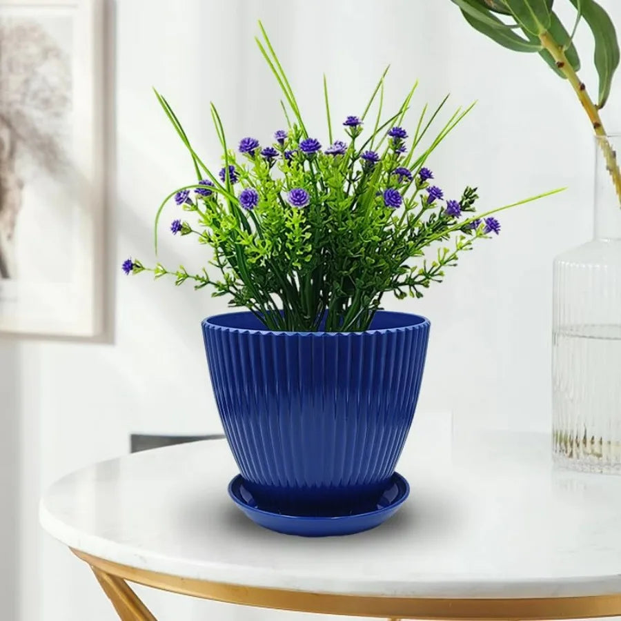 Plant Pots with Saucers and Drain Holes