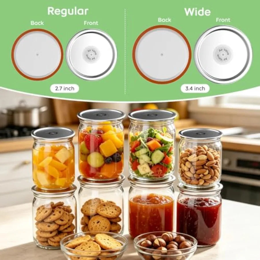 Mason Jar Lids 20 Pack: 10 Wide Mouth + 10 Regular Mouth