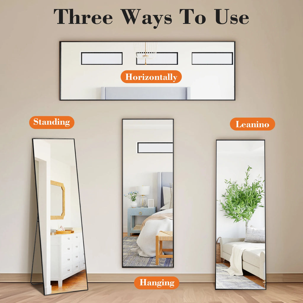 JHK 68"x26" Full Length Mirror with Stand Floor Free Standing Aluminum Frame