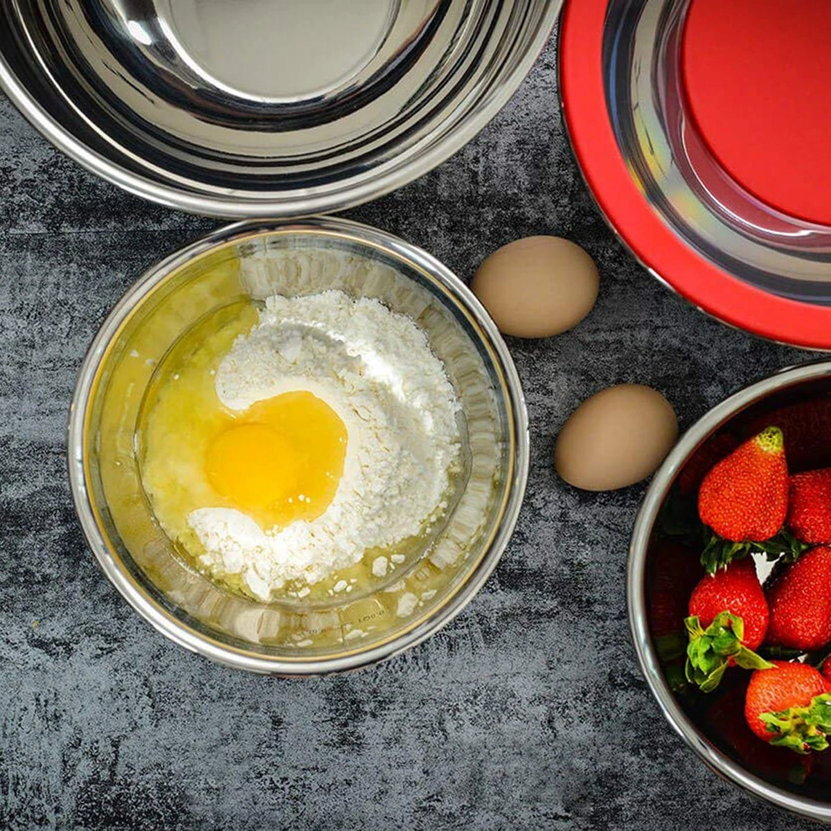 304 Stainless Steel Mixing Bowls with Lid  and Graters