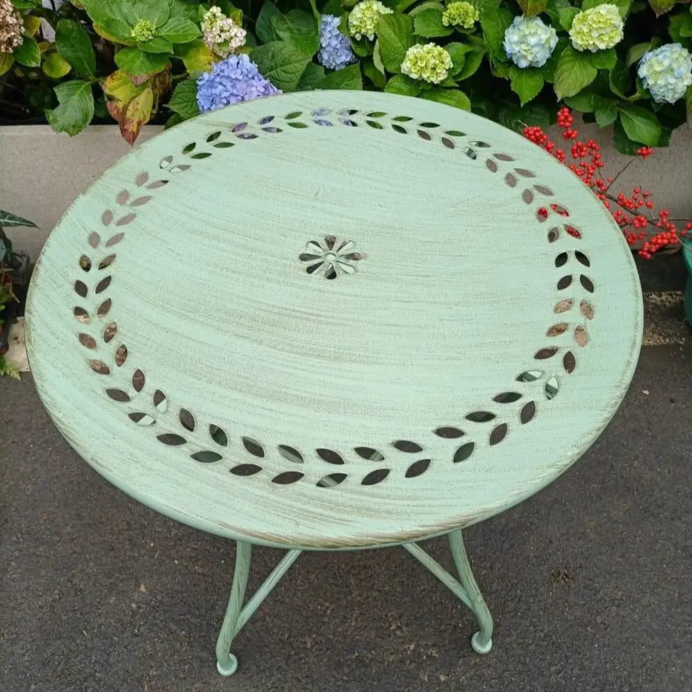 French Country Iron Table and Chairs Outdoor Patio Furniture