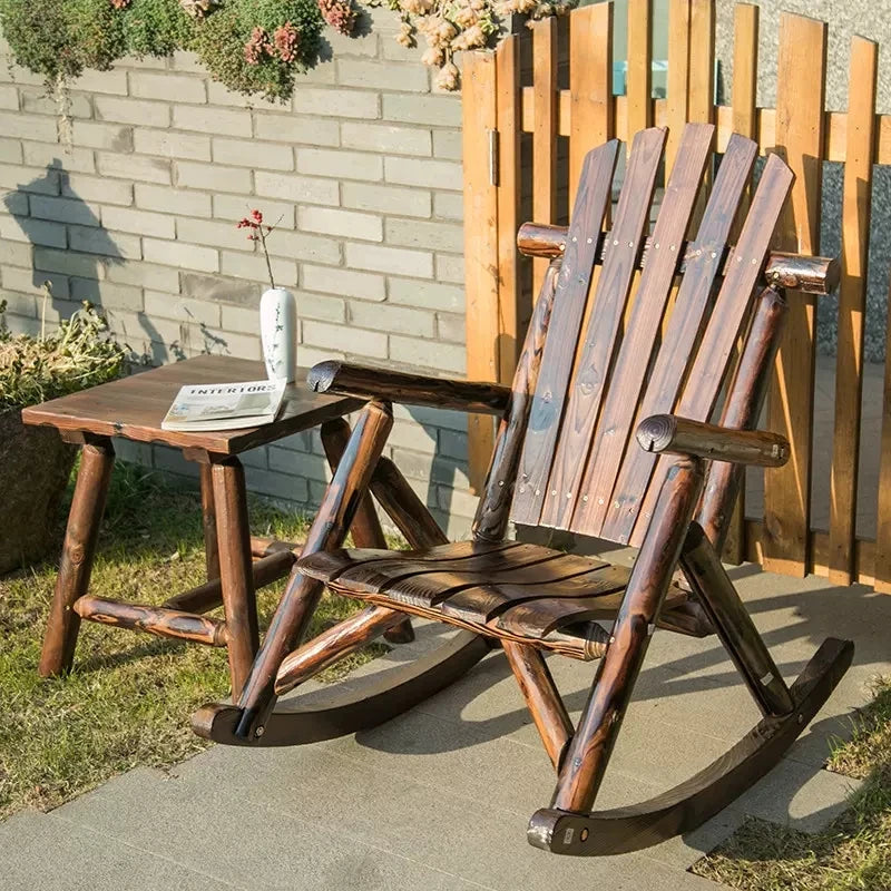 Outdoor Furniture Wooden Rocking Chair Rustic  Antique Vintage