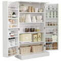 41" Modern Kitchen Pantry Freestanding Storage Cabinet with Double Doors Adjustable Shelves for Living Room - White