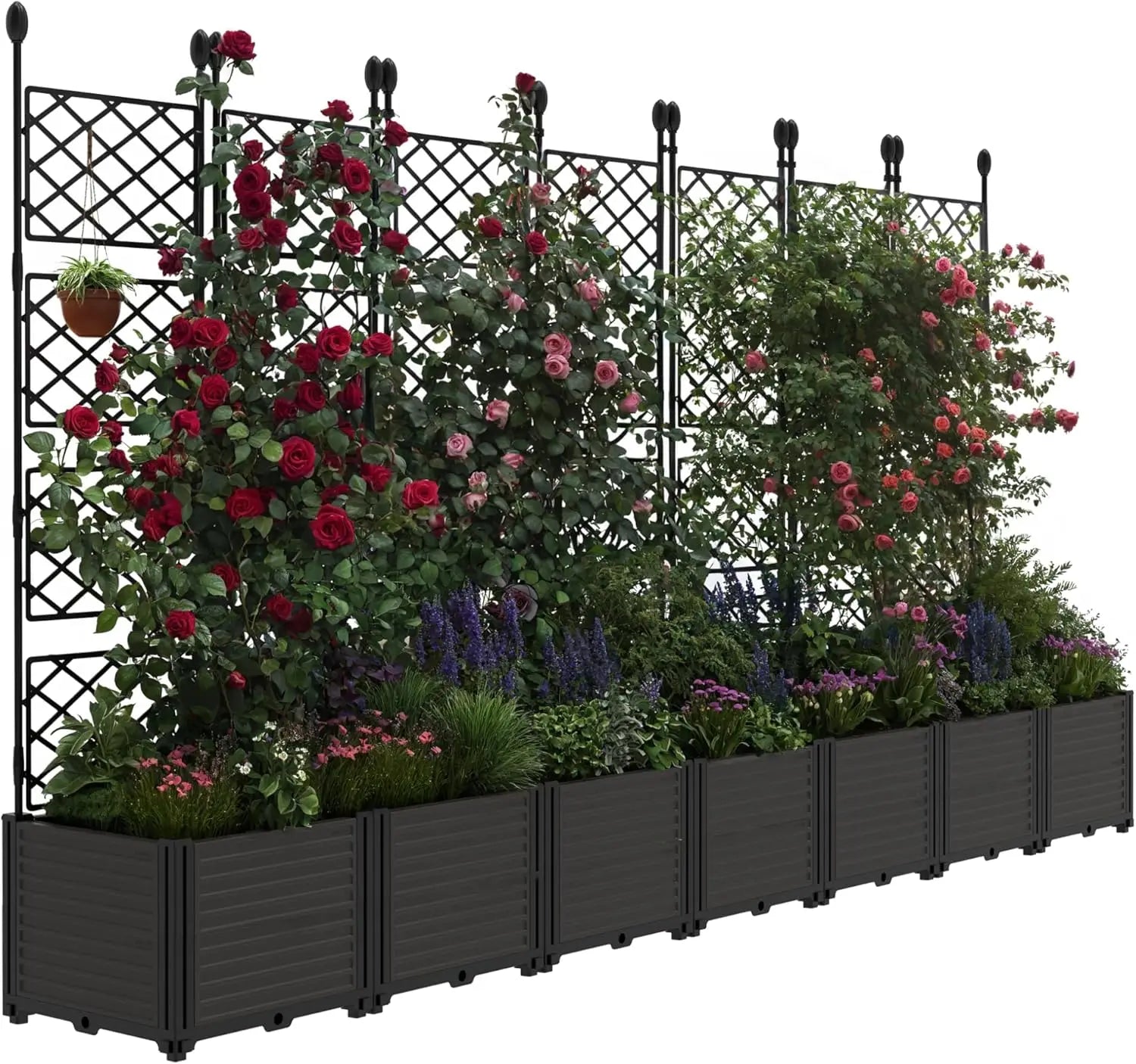 Plastic Planter Box w/ Trellis 5.25FT Tall