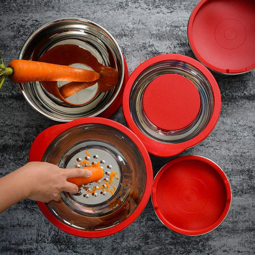 304 Stainless Steel Mixing Bowls with Lid  and Graters