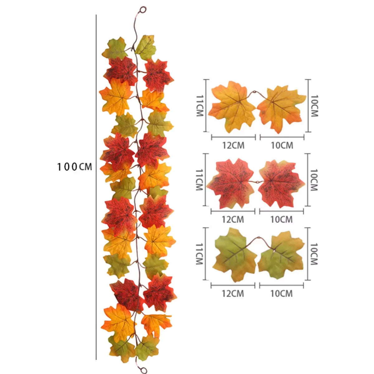 100/200CM Autumn Artificial Maple Leaf Garland Vine