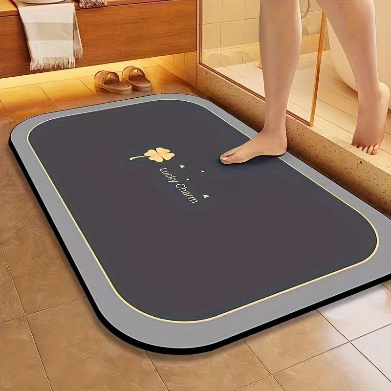 1pc Diatomite Bath Mat Quick Dry Super Absorbent Non-slip Floor Mat for Bathroom Shower Kitchen Pet Feeding
