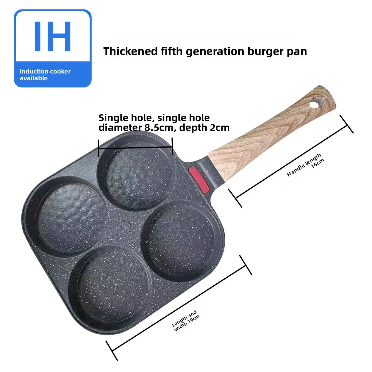 Best-selling Maifan stone four-hole non-stick frying pan