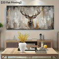 Large Modern Abstract Deer Canvas Wall Art - Frameless Rustic Wildlife Painting