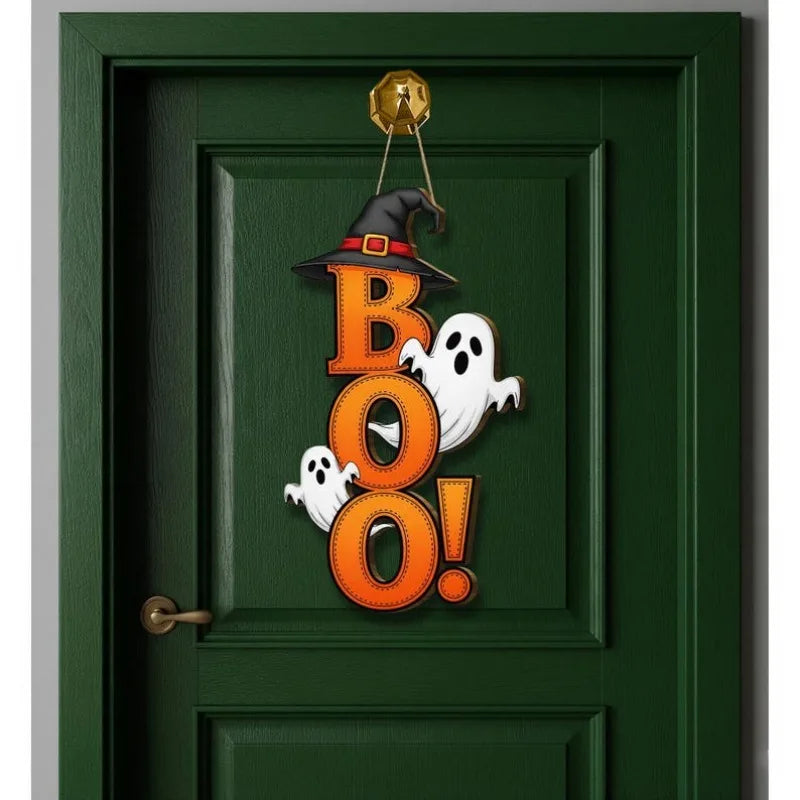 1Pcs Halloween Gate Sign Halloween  Wooden Pendants Decor