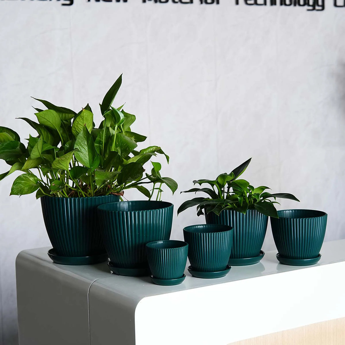 Vertical Striped Thickened Plant Pot Plastic Flower Pot
