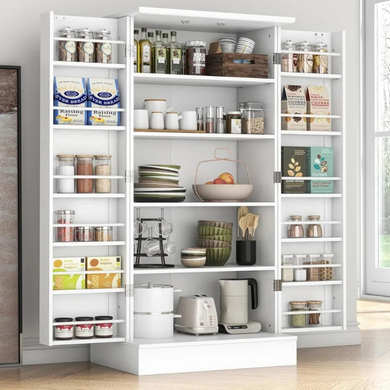 Freestanding Pantry Cabinet with Adjustable Shelves
