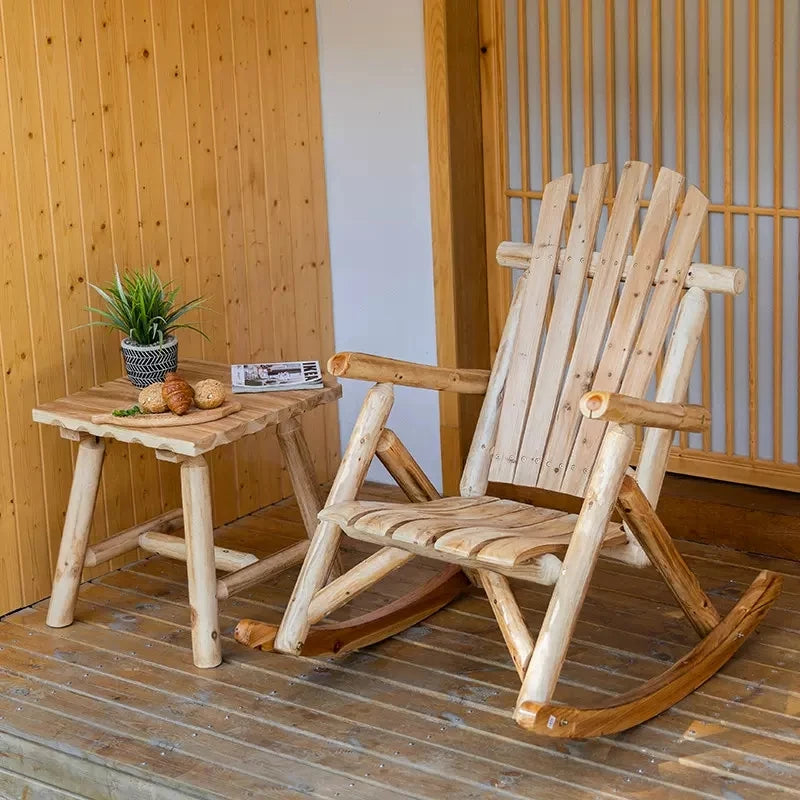 Outdoor Furniture Wooden Rocking Chair Rustic  Antique Vintage