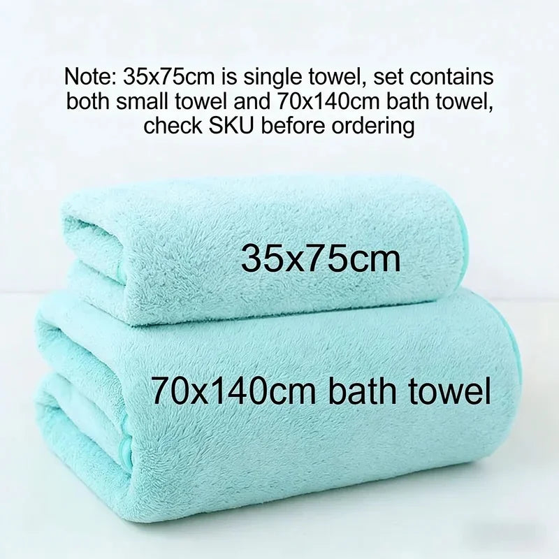 Coral Fleece Thickened Towel and Bath Towel Set