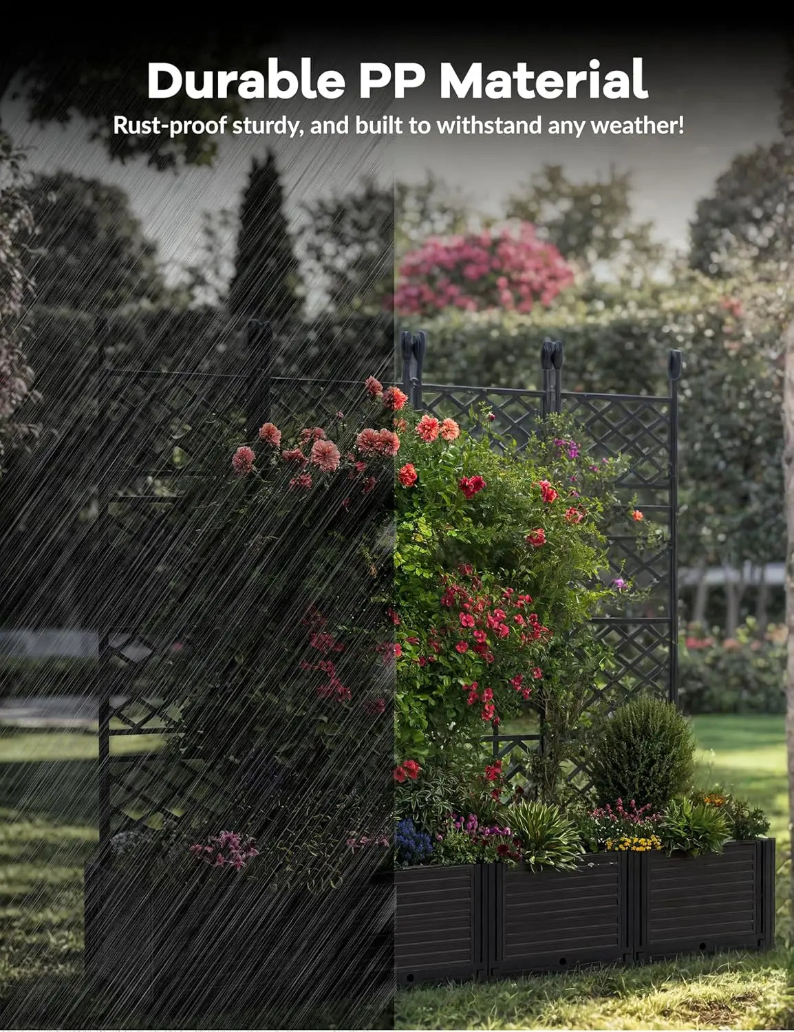 Plastic Planter Box w/ Trellis 5.25FT Tall