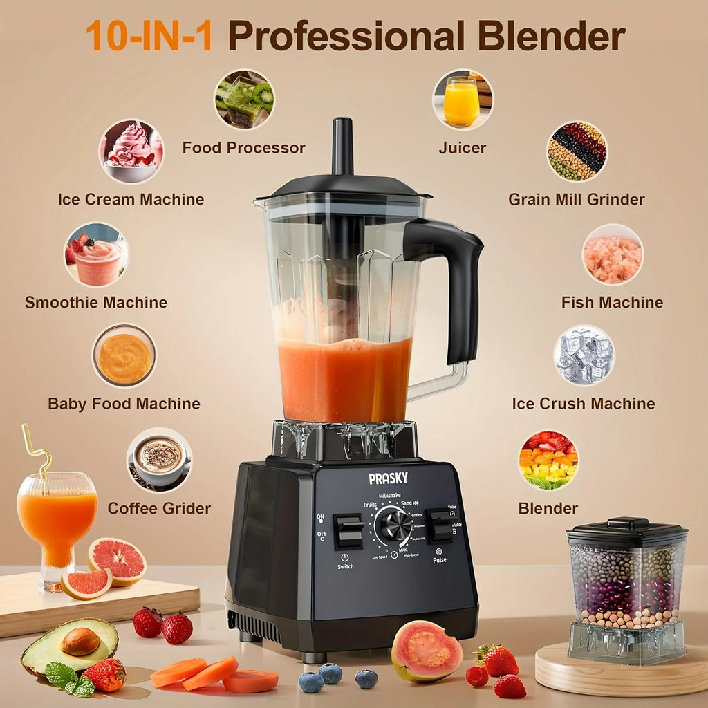 PRASKY 2400W Blender and Grinder Combo 25000RPM