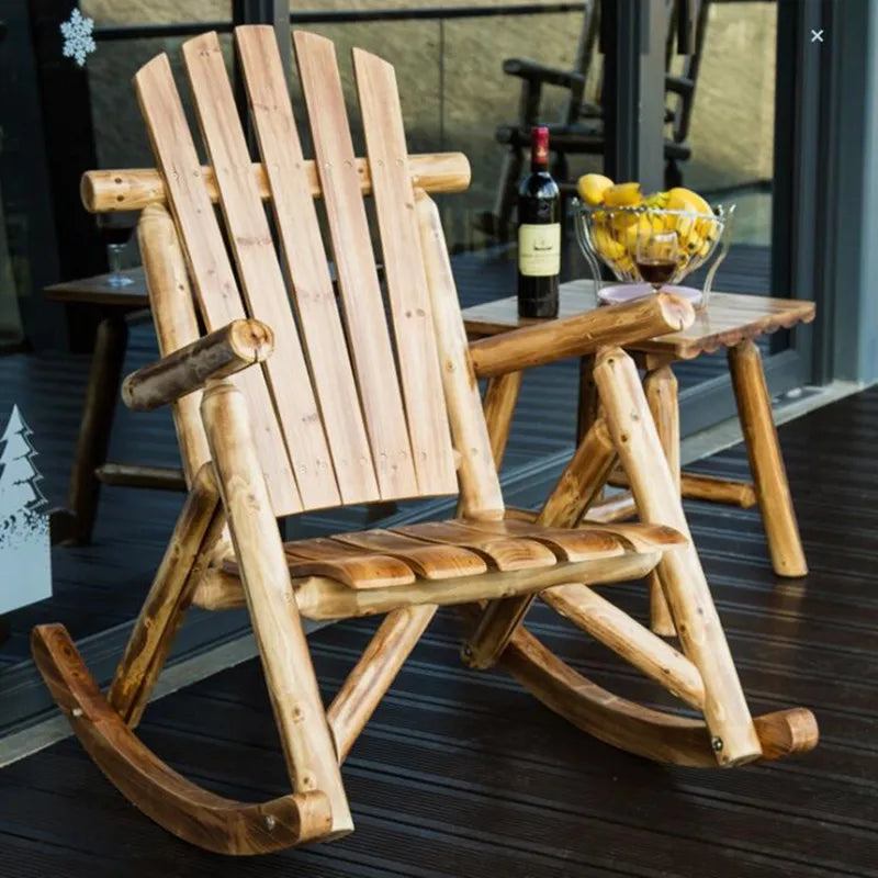 Outdoor Furniture Wooden Rocking Chair Rustic  Antique Vintage