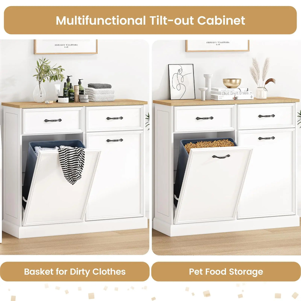 Trash Cabinet Tilt Out, Hidden Trash Can Cabinet 10 Gallon Storage Holder