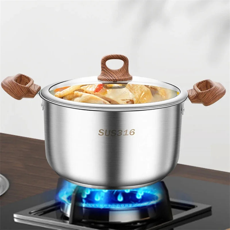 Thickened food grade 316 stainless steel pots Household induction cooker Special soup pot Congee cooking pots Steaming pot