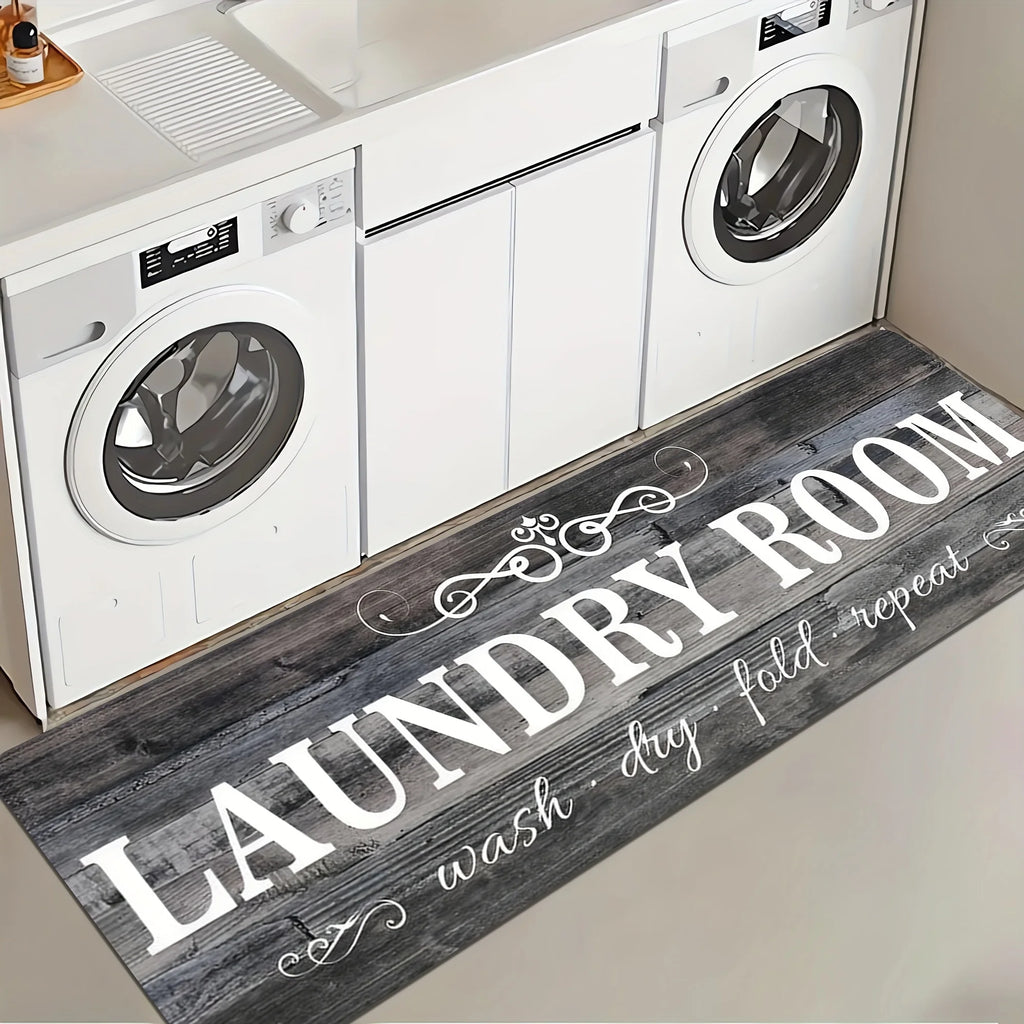 VIKAMA Vintage Laundry Room Dirt-Resistant And Easy-To-Clean Floor Mat, Entrance Door Mat. Also Christmas Choices