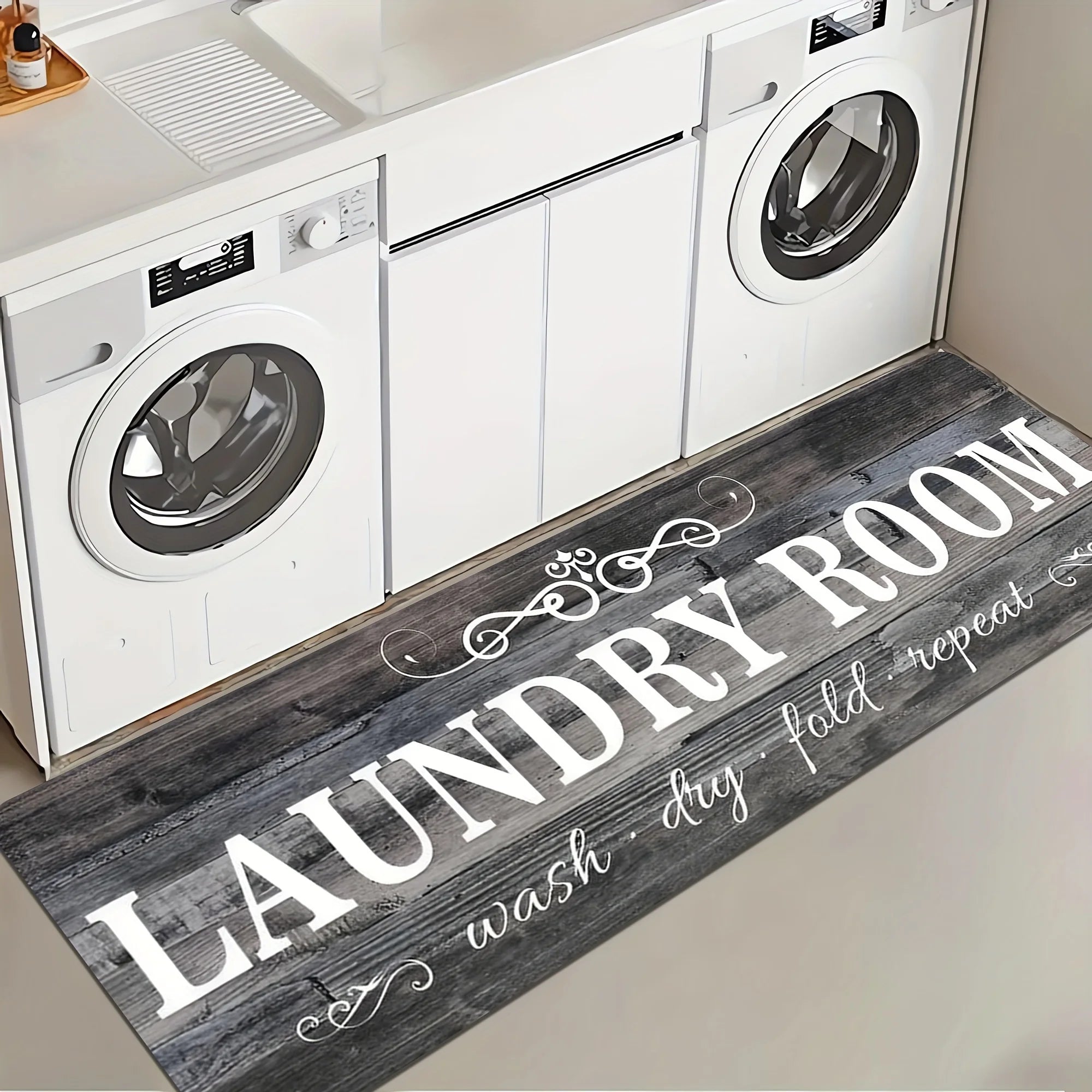 VIKAMA Vintage Laundry Room Dirt-Resistant And Easy-To-Clean Floor Mat, Entrance Door Mat. Also Christmas Choices