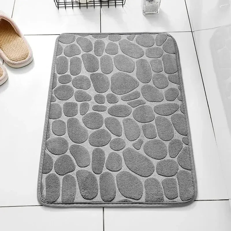 1pc embossed fiber carpet With Cobble stone Texture.