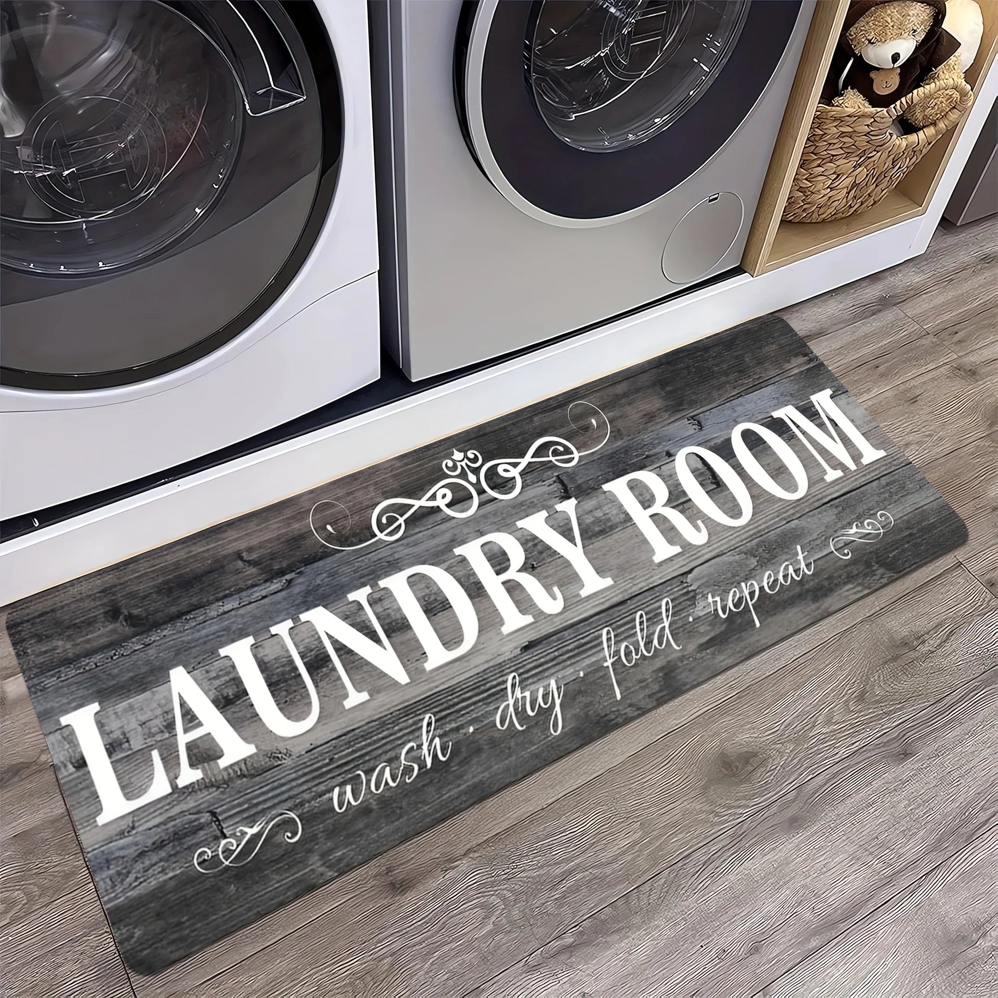 VIKAMA Vintage Laundry Room Dirt-Resistant And Easy-To-Clean Floor Mat, Entrance Door Mat. Also Christmas Choices