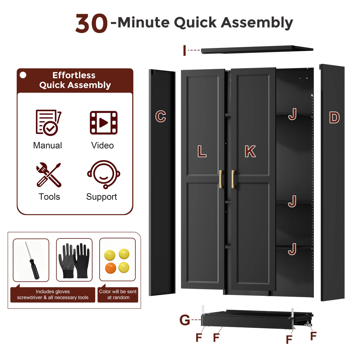 Pantry Cabinet 71" Metal Storage Cabinet with Doors and Shelves