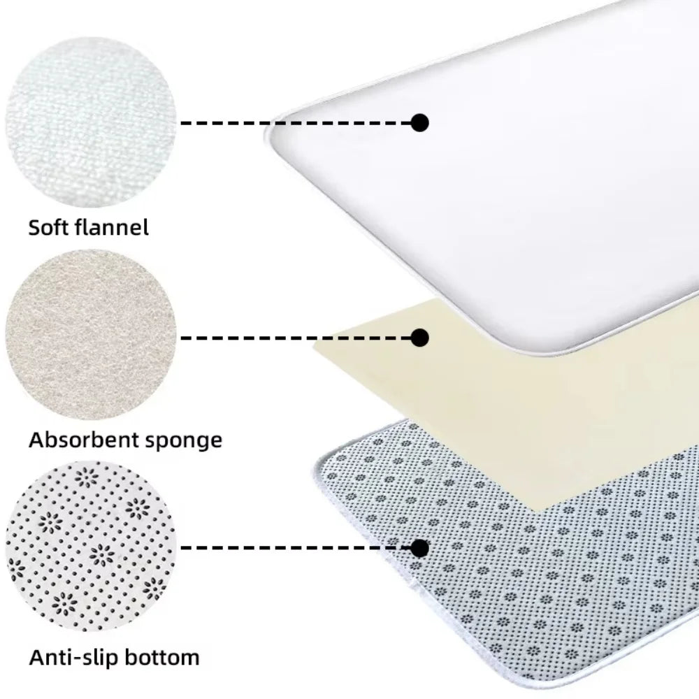 Square Felt Area Rug Non Slip Waterproof Front Door Entry Floor Carpet