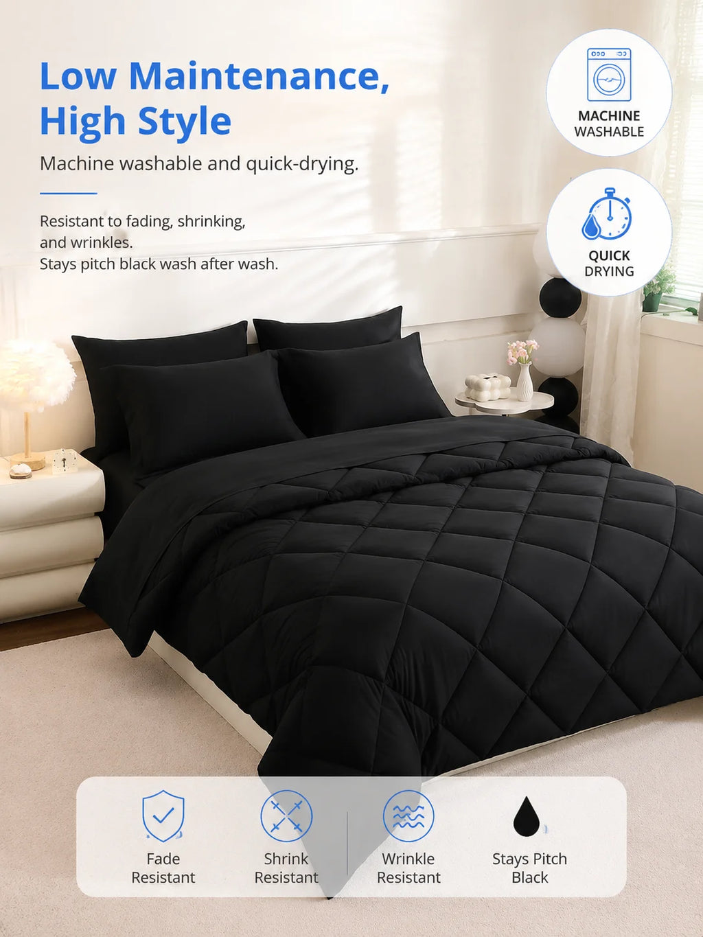 5pcs/7pcs Twin Full Queen King Bedding Sets Home Decor Comforter Flat Sheet Fitted Sheet Pillowcases Sleeping Sets