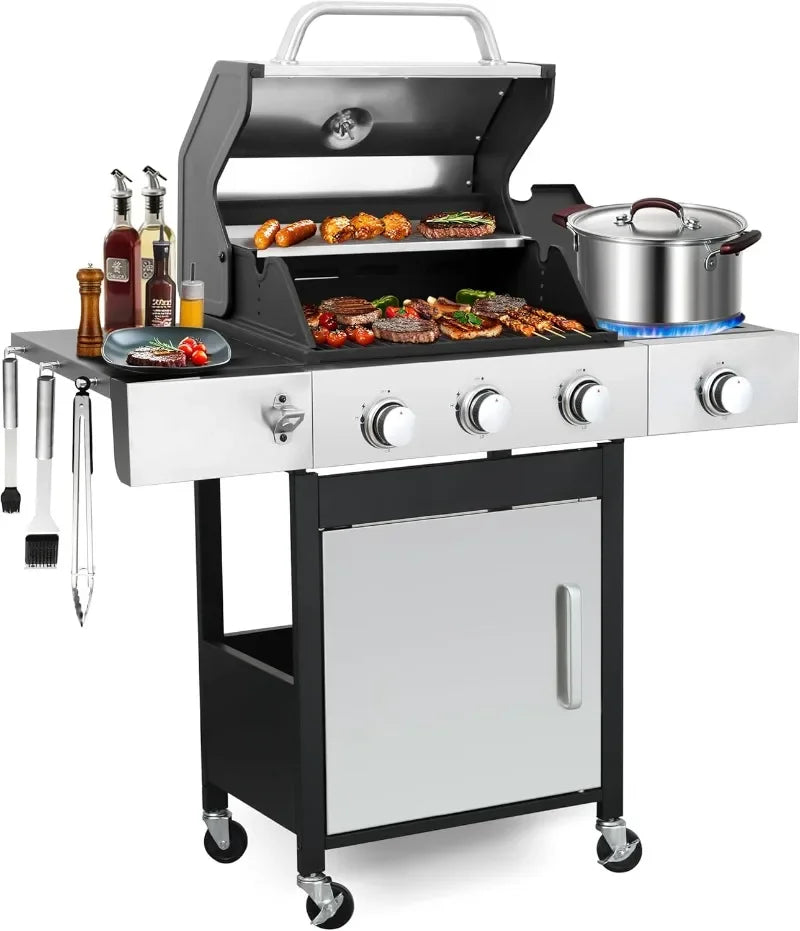 39000 BTU Output Propane Gas Grill with Side Burner