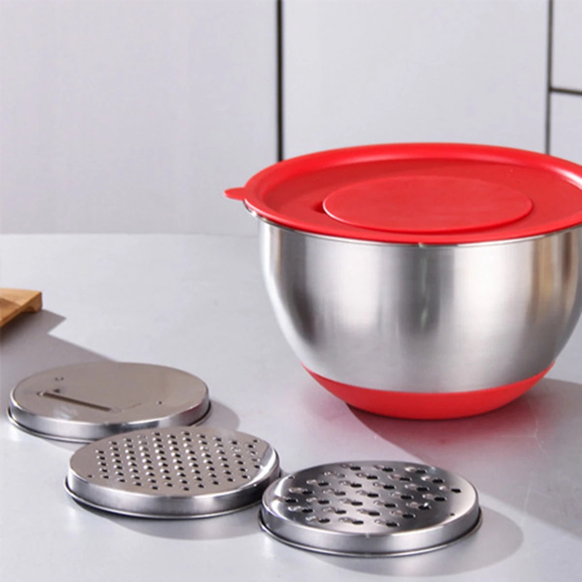 304 Stainless Steel Mixing Bowls with Lid  and Graters