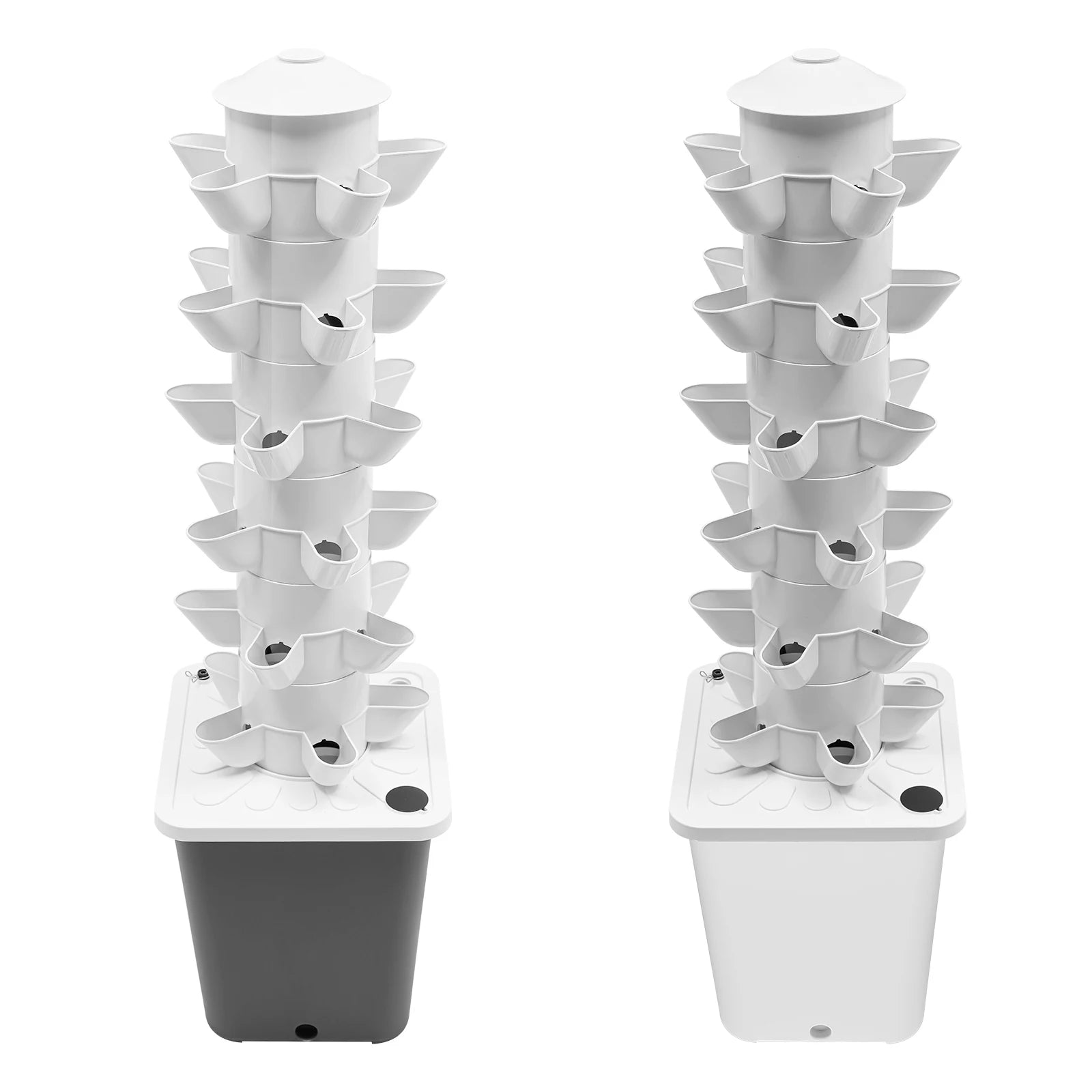 6-Tiers 30 Planting Holes Hydroponics Vertical Growing Kit,  Vegetable Grower with LED & Water Tank
