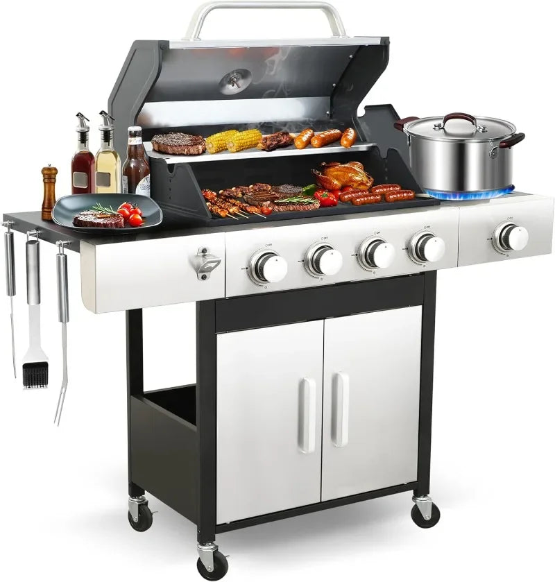 39000 BTU Output Propane Gas Grill with Side Burner