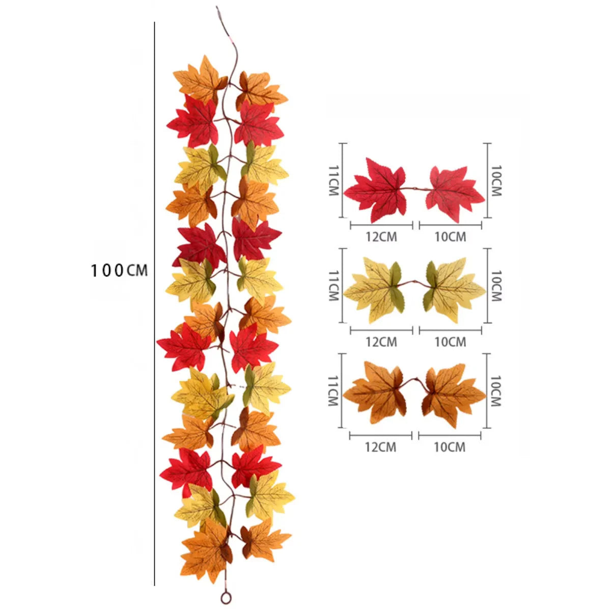 100/200CM Autumn Artificial Maple Leaf Garland Vine
