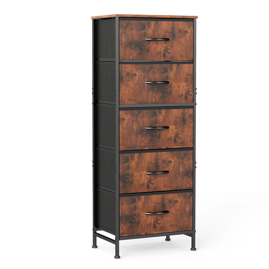 48IN Dresser For Bedroom With 5 Fabric Drawers  Steel Frame  Storage Cabinet Furniture