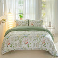 3pcs/set Leaf Floral Pattern Duvet Cover Set(1 Duvet Cover & 2 Pillowcase）