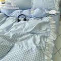3 Piece Sheet Set  pink plaid duvet cover Set ， comfortable Bedding Set Bedspread for All Season